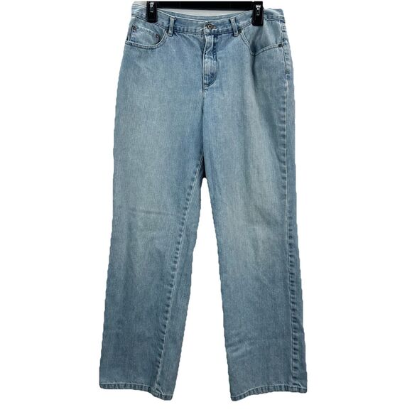 Talbots Blue Jeans Women’s 12  High Rise Light Wash Straight Leg Vintage Cotton - Picture 1 of 9